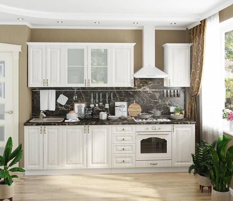 кухня Виктория Сандал белый (корпус венге) по низкой цене в Новосибирске предлагает магазин «Каталог Мебели»