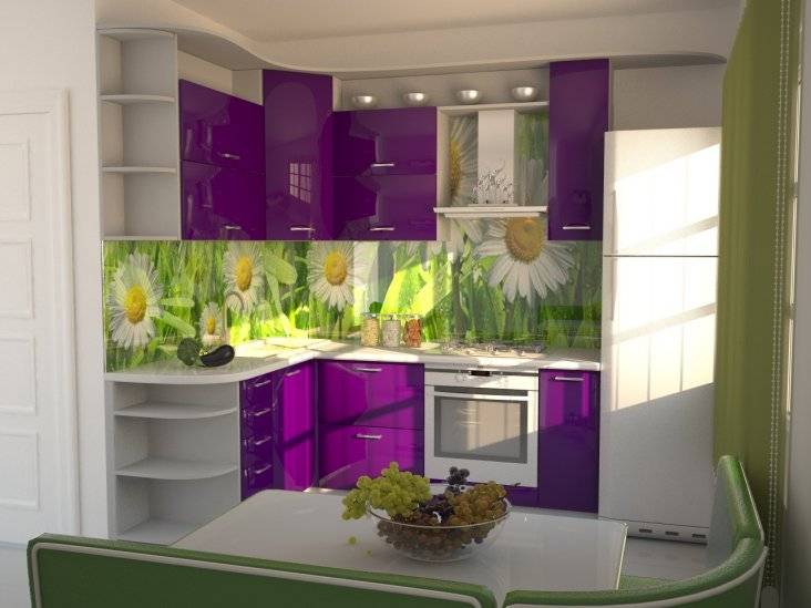Дизайн кухни зеленого цвет