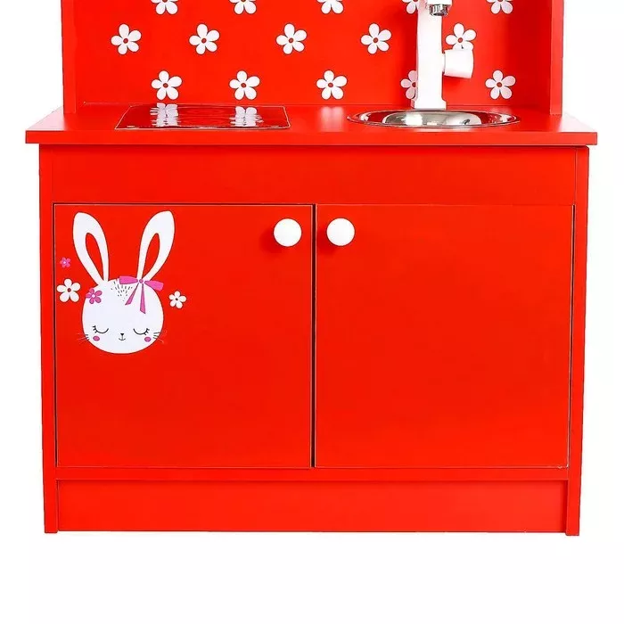 Игровая мебель Детская кухня Зайка, цвет красный