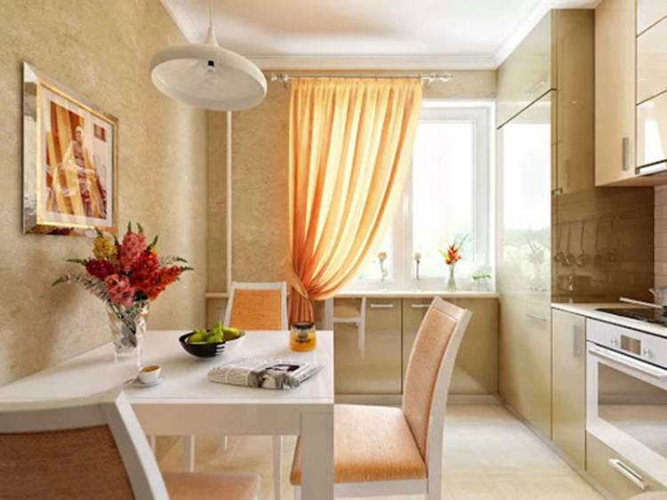 Оранжевые шторы на кухне, гостиной, подходит оранжевая кухня под зеленые шторы