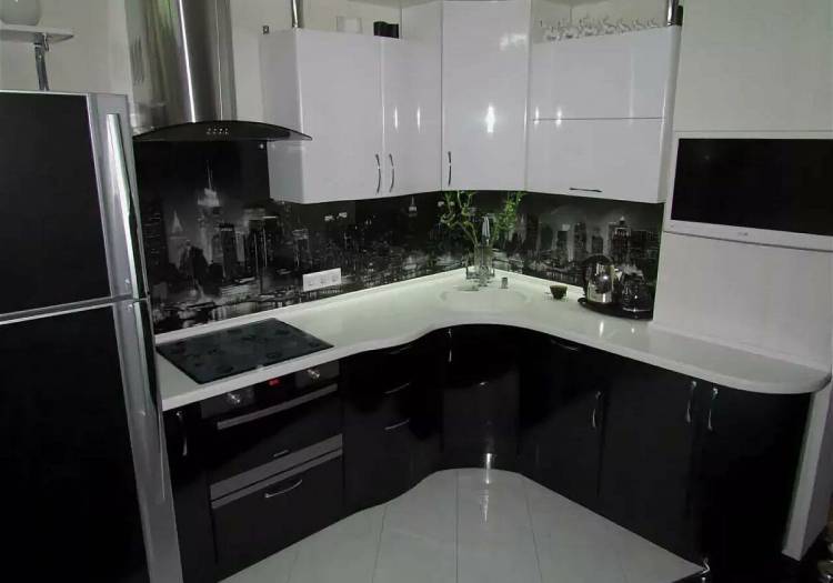 Недорогие черно-белые кухни, черно-белую кухню дешево от производителя, заказать в Москв