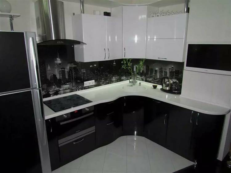 Недорогие черно-белые кухни, черно-белую кухню дешево от производителя, заказать в Москв