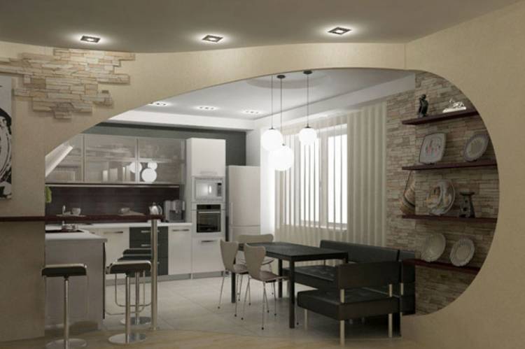 Дизайн интерьера кухни гостиной в современном стиле фот