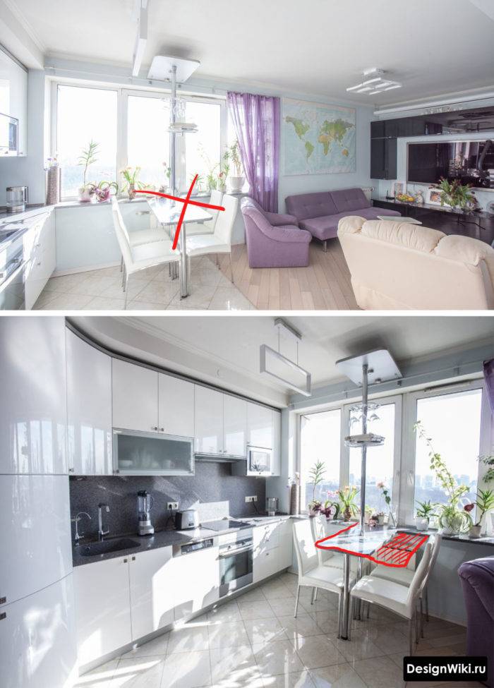 Кухня гостинная с двумя окнами: 74 фото дизайна