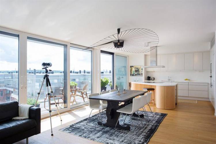 Кухня гостинная с двумя окнами: 74 фото дизайна