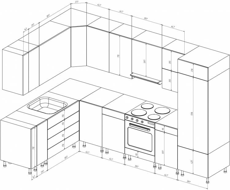 Кухонная мебель своими руками чертежи