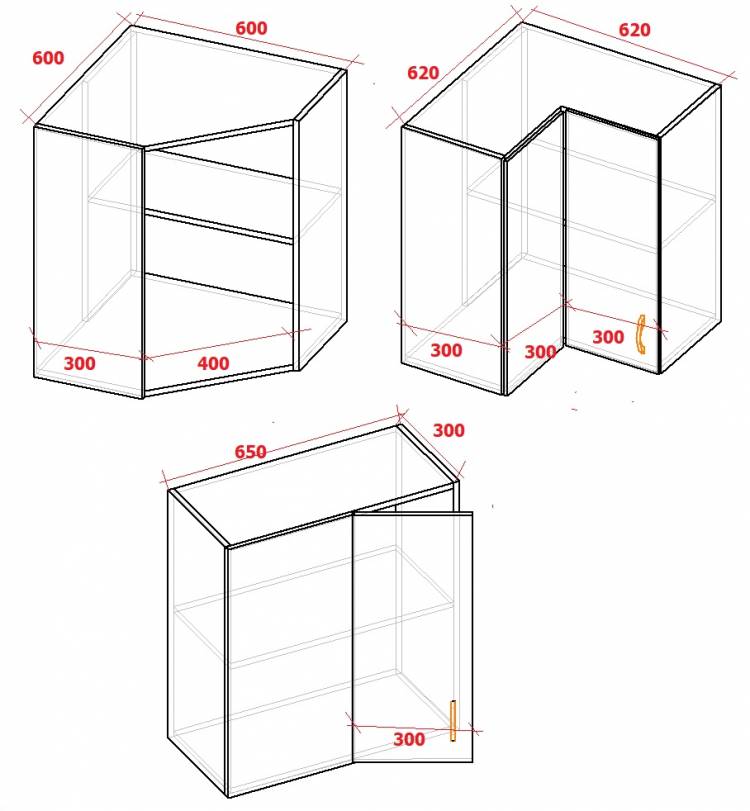 Чертежи и схемы стандартные размеры кухонных шкафов