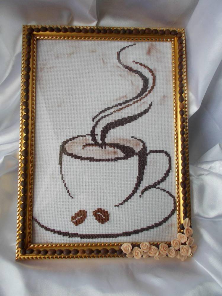 Вышивка крестом чашка кофе схема ароматной картины