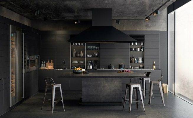 Кухня в черном цвет