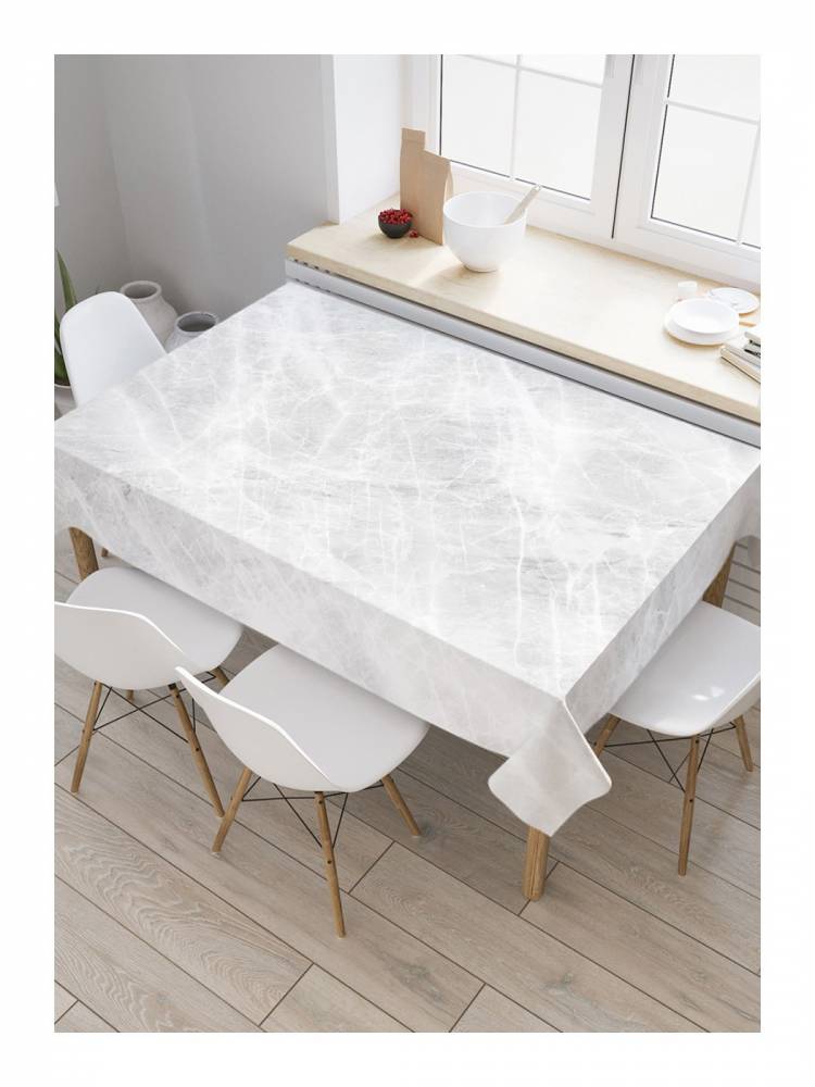 Скатерть прямоугольная на кухонный стол Серая мраморная поверхность из оксфорд