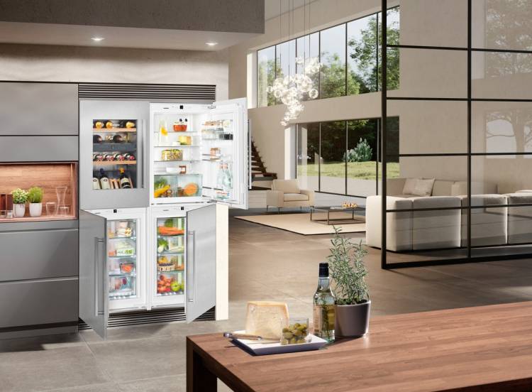 Двухдверный холодильник в интерьере кухни: 77+ идей дизайна
