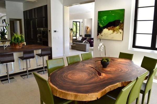 Деревянные столы для кухни круглые, овальные из натурального дерев