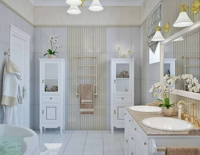 Дизайн интерьера ванной комнаты в стиле прованс