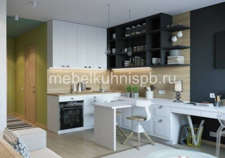 Кухни в квартиру-студию от производителя, мебель для кухни для квартиры- студии, кухню в квартиру-студию в Санкт-Петербурге в СПб
