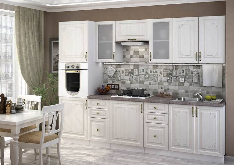 кухня Виктория Сандал белый (корпус венге) по низкой цене в Новосибирске предлагает магазин «Каталог Мебели»