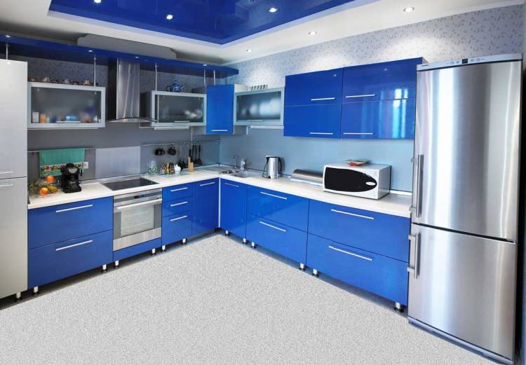 Кухонный гарнитур синего цвета СГ