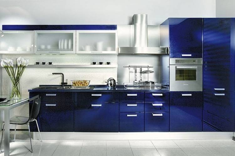 Синяя кухня в интерьер