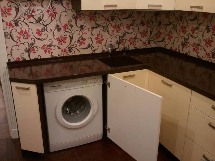 Кухонный гарнитур со встроенной стиральной машиной