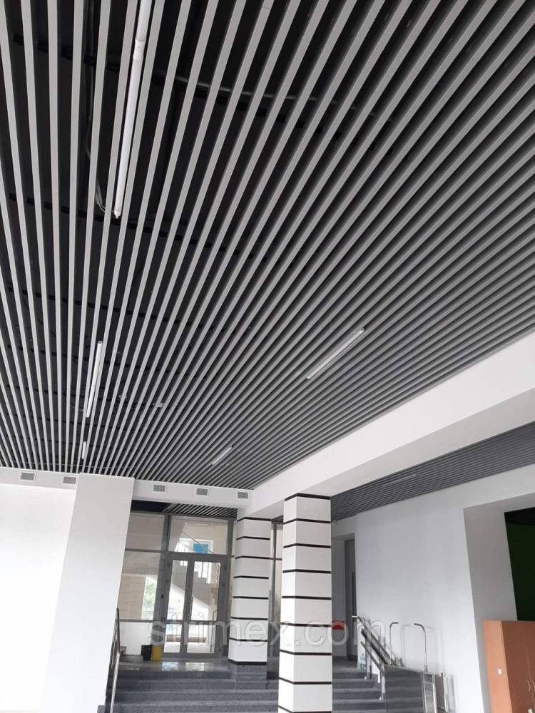 Подвесные металлические системы Strim-CEILING кубообразный реечный потолок,