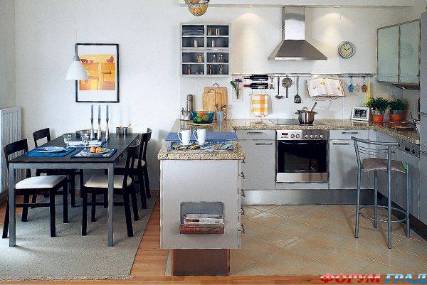 Кухня с полуостровом и гостиная: 90 фото дизайна