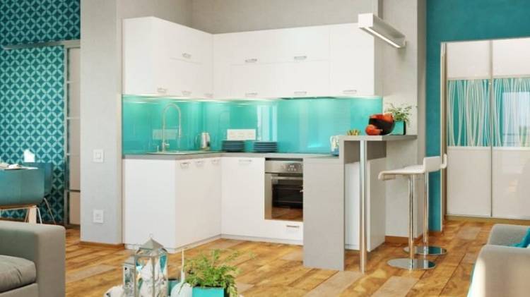 Мини кухня для студии со встроенной техникой и особенности компактных квартир