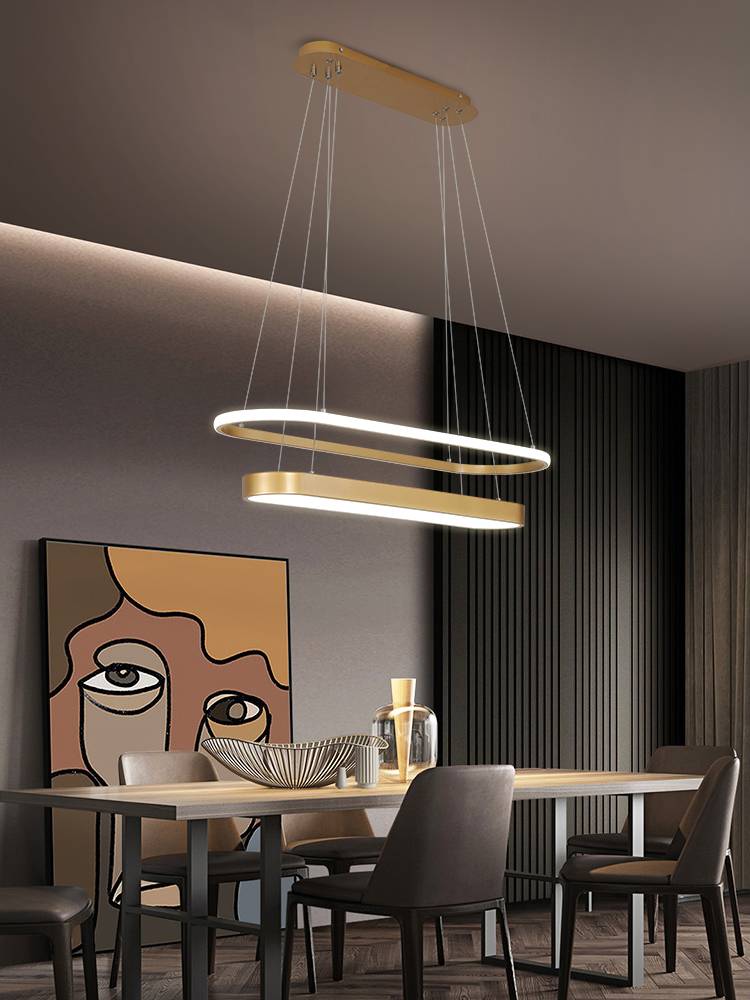 Современная светодиодная Подвесная лампа для кухни, столовой, ресторана, Золотое металлическое кольцо, Потолочная подвесная люстра, домашний декор, осветительный прибор