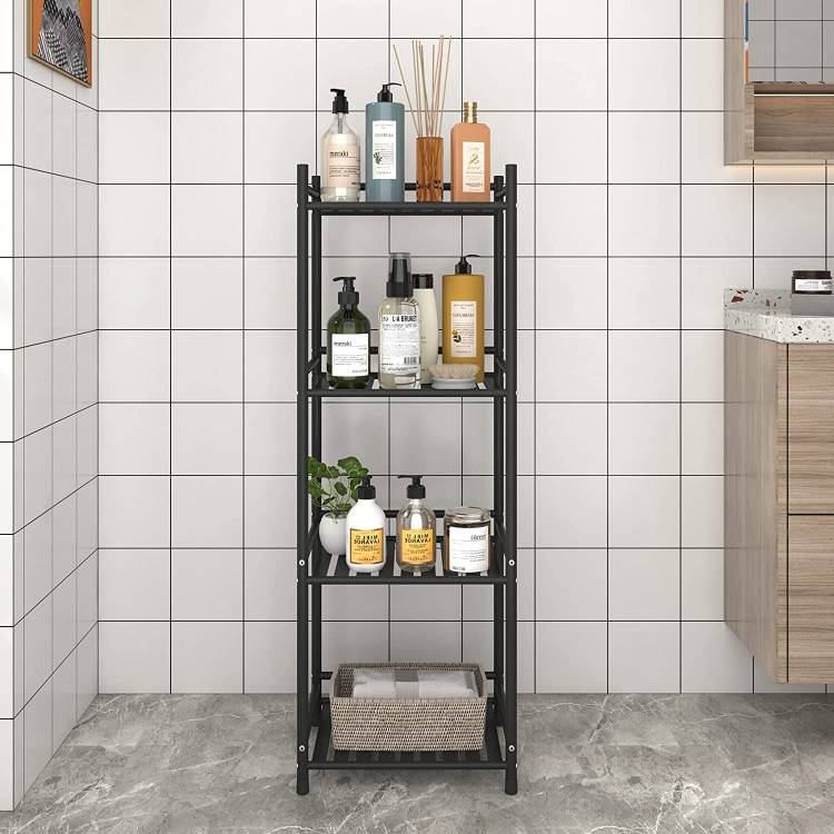 Дизайн стеллаж для ванной комнаты, открытый стеллаж, отдельно стоящий металлический угловой стеллаж для кухни, гостиной, прихожей