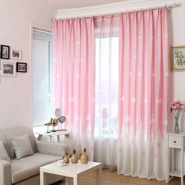 Милые розовые шторы Angel City для гостиной, кухни, шторы для спальни для девочки, Готовые декоративные шторы для дом