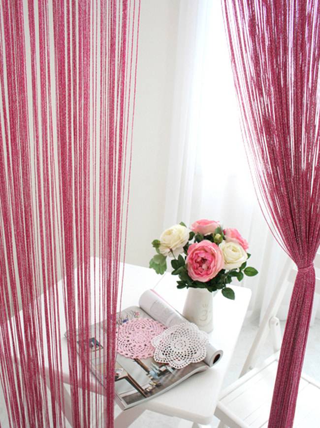 Дизайн фото розовых штор в интерьер