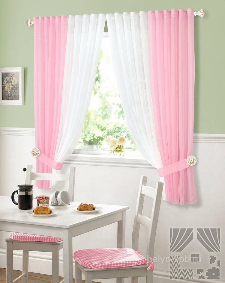 Комплект штор для кухни Матуш розовый