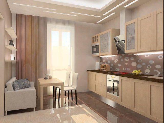 Дизайн кухонь с балконом: 74 фото в интерьере