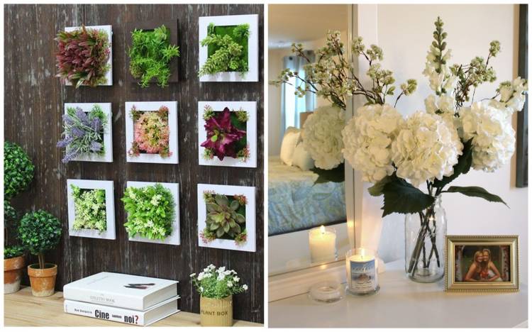 Дизайн способов украсить интерьер квартиры при помощи искусственных цветов