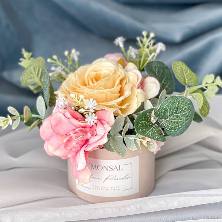 Искусственные цветы для уютного декора в горшках кашпо Monsal по выгодной цене в интернет-магазине OZON