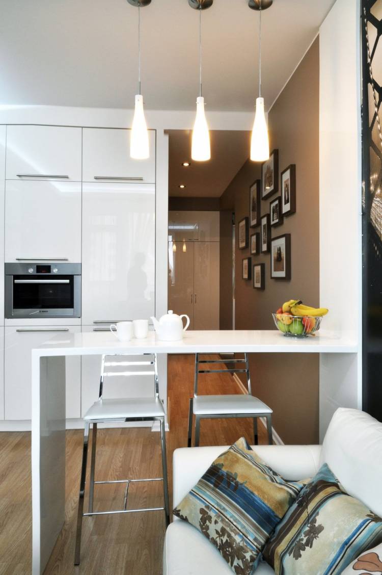 Дизайн кухни-гостиной в однокомнатной квартир