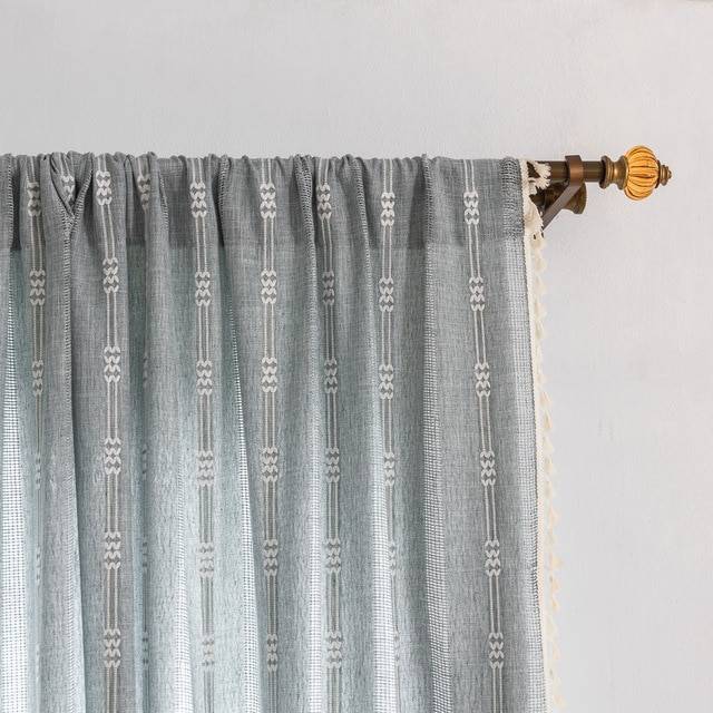 Шторы на окна из хлопка и льна с вышивкой, короткие винтажные декоративные занавески с кисточками для гостиной, занавески для кухни