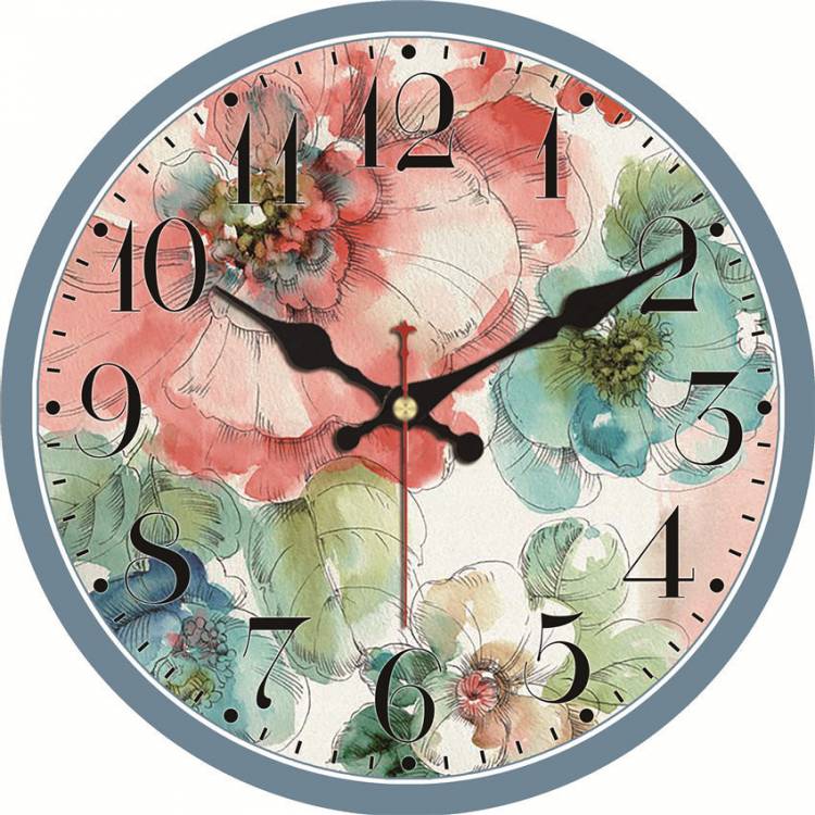 Настенные часы для кухни, стильные часы в стиле винтаж, с французскими розовыми цветами, бесшумные кварцевые часы с большим арабским цифром, Настенный декор