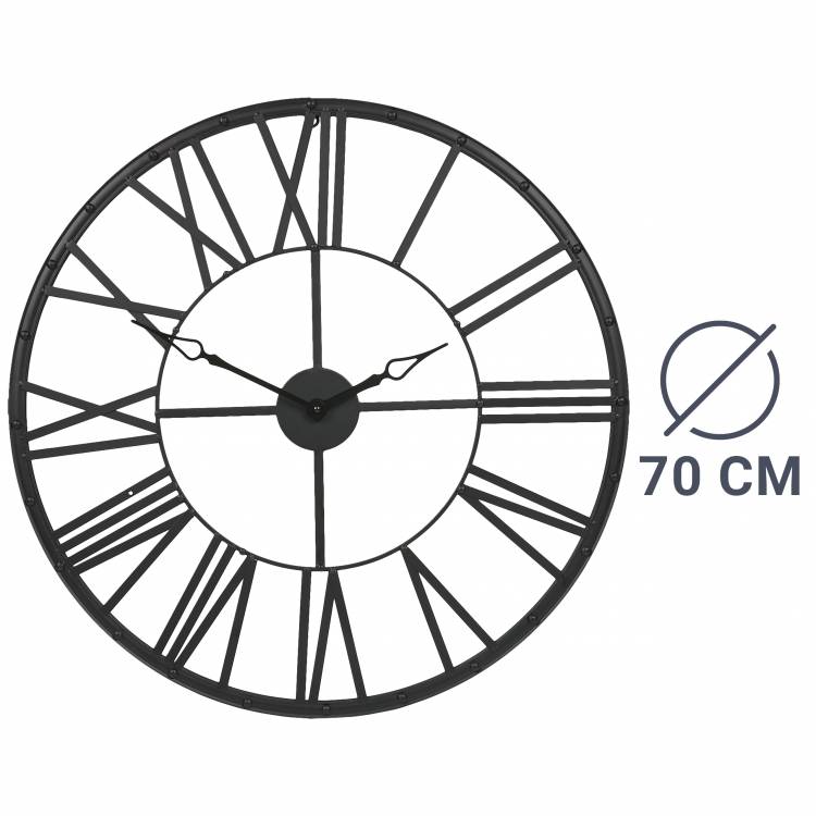 Часы настенные Atmosphera Винтаж круглые металл цвет чёрный ø
