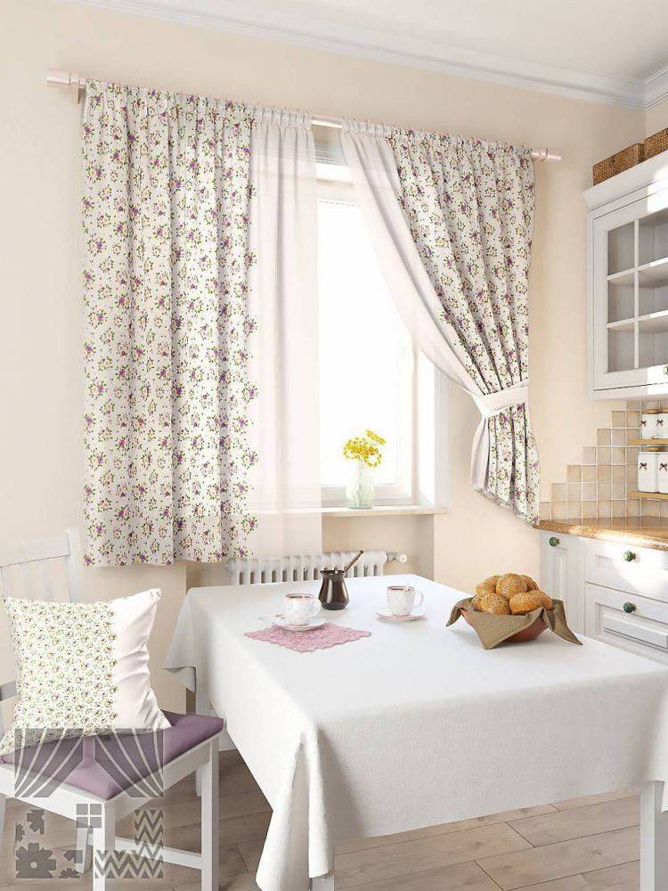 Изящный комплект готовых штор в стиле прованс для кухни, готовые шторы в интернет магазине дешев