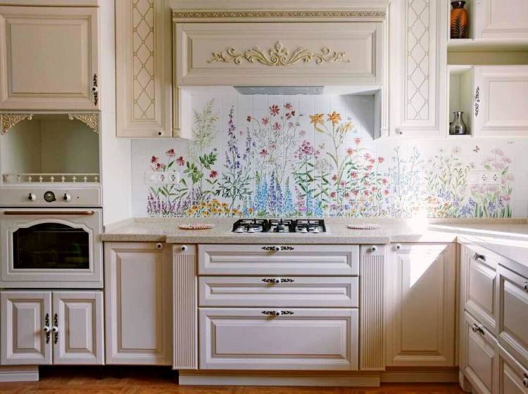 фартук для кухни, изразцы, панно на кухню, панно для кухни, роспись на плитке, плитка, керамическая плитка, ке…