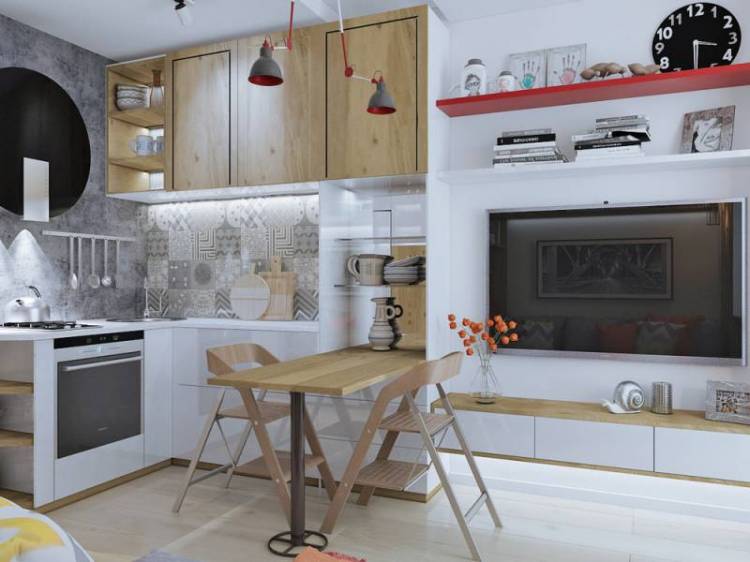 Узкая кухня гостиная: 90+ идей стильного дизайна