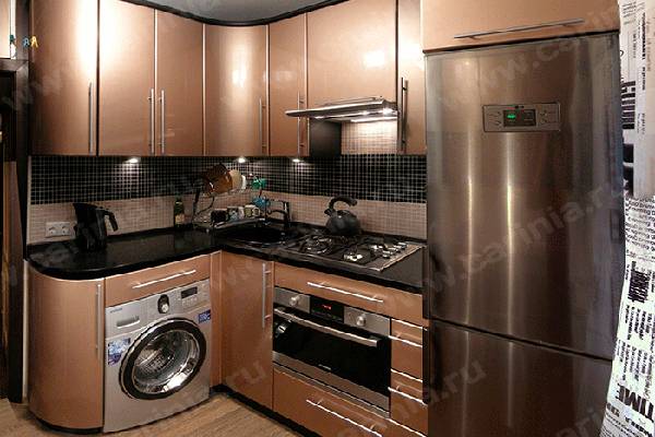 Маленькая угловая кухня со стиральной машиной: 100 фото дизайна