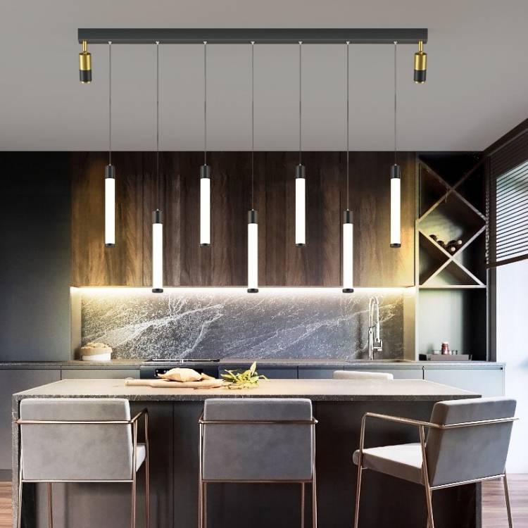 Современная светодиодная люстра в скандинавском стиле для столовой, кухни, гостиной, спальни, подвесной светильник с длинной полосой, дизайнерский светильник, подвесной светильни