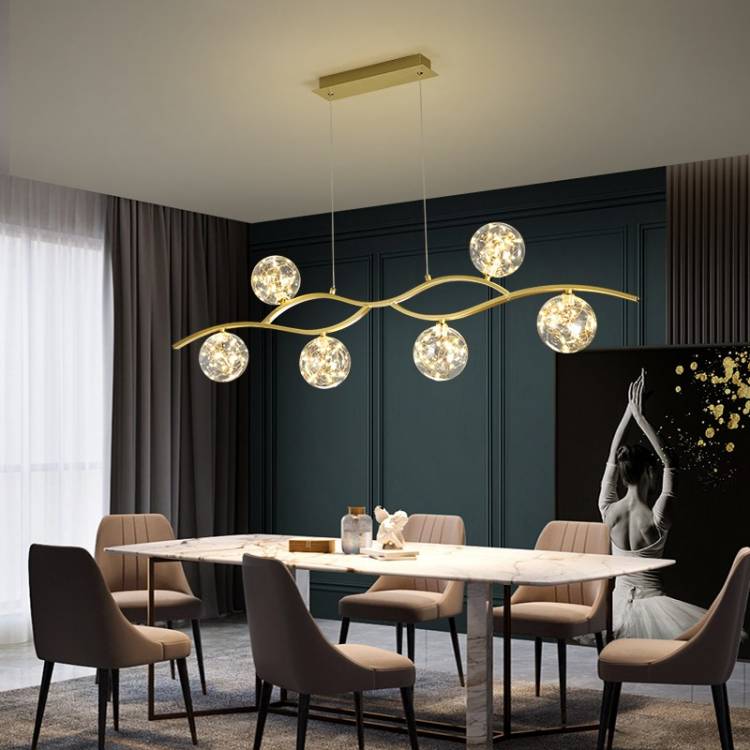 Современная светодиодная люстра в скандинавском стиле, креативный стеклянный подвесной светильник для кухни, островка, столовой, кофейни, бара, декоративный золотой светильни