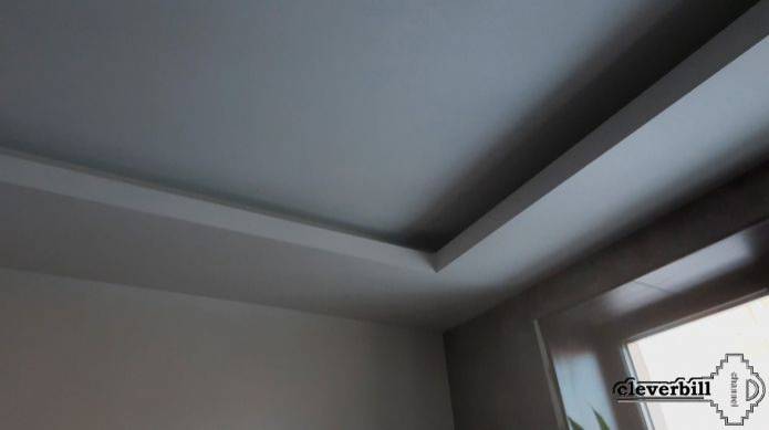 Фрезерованный короб потолка из гипсокартона для светодиодной подсветки