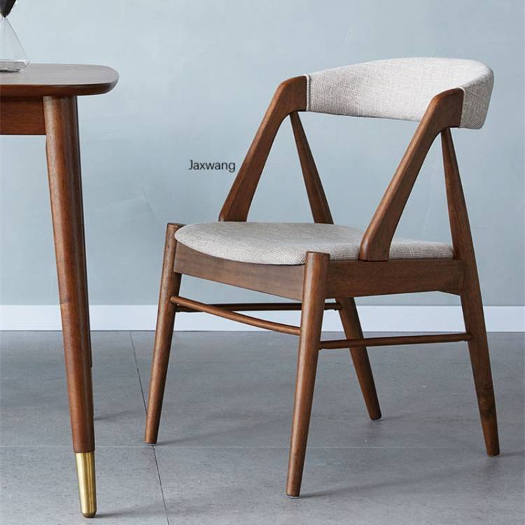 Обеденный стул для кухни в скандинавском стиле, кресло из массива дерева, мебель для дома, тканевые простые современные дизайнерские обеденные стулья для взрослых