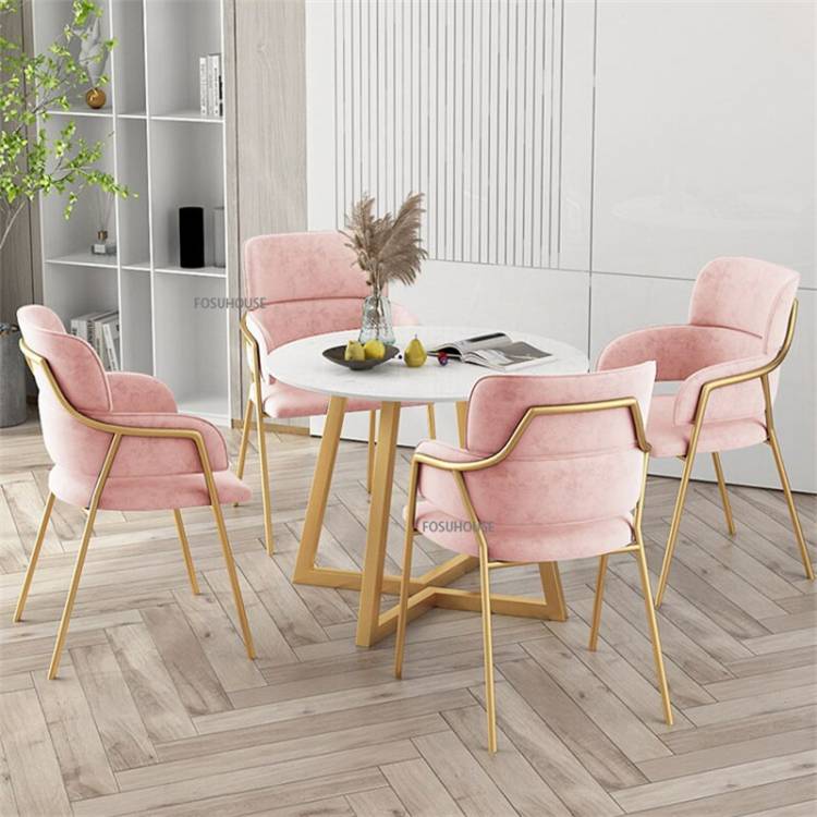 Фланелевые обеденные стулья в скандинавском стиле для кухни, мебель, простой розовый стул для макияжа, легкая Роскошная мягкая спинка, стул для кафе, столовой