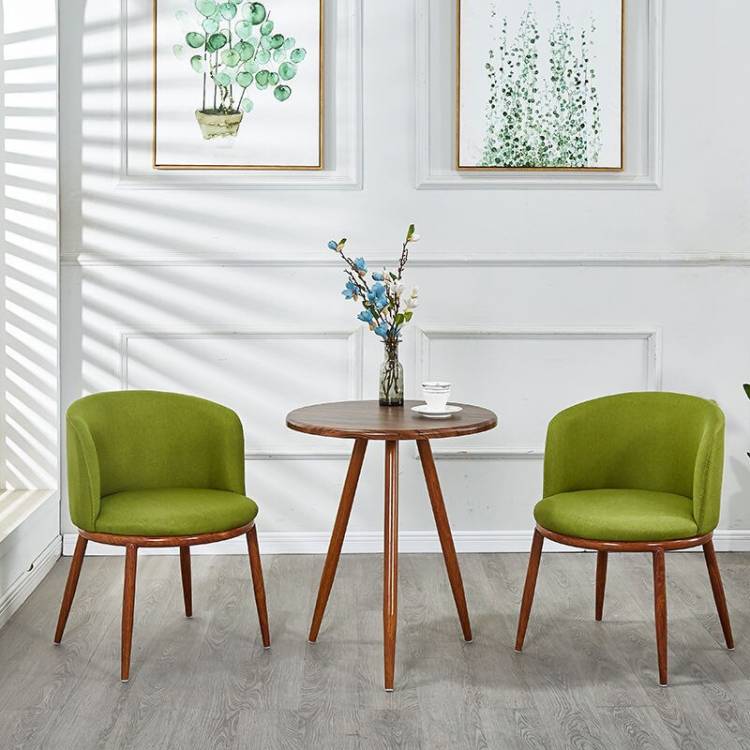 Стулья для столовой в скандинавском стиле, обеденный стол с стульями, набор мебели из хлопка и льна, твердая древесина для отелей и кухни