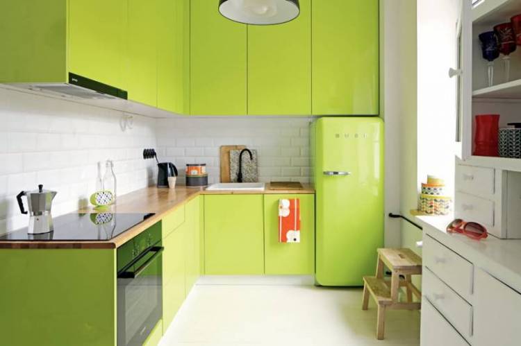 Зеленые кухни в интерьере кухни