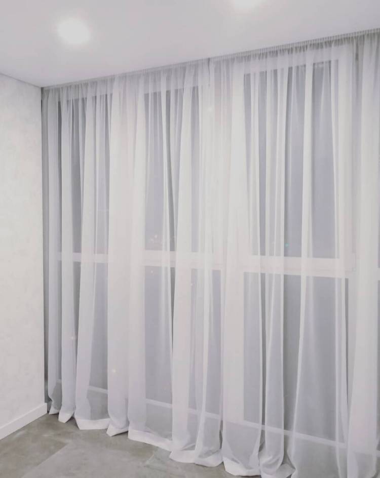 Шторы Белый тюль, матовая вуаль для спальни гостиной кухни на шторной лент