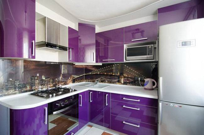 Кухни фиолетовая из пластика в Красноярск